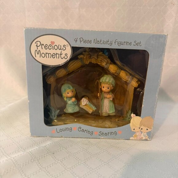 2004 Precious Moments 4 Piece Nativity Figurine Set - Picture 1 of 8
